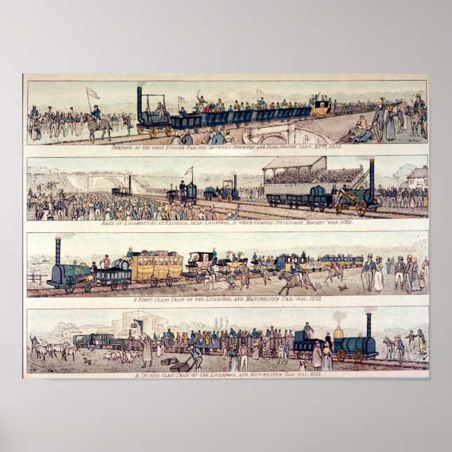 Poster A abertura de Stockton e Darlington (Frente)