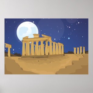 Póster A acrópole de Atenas
