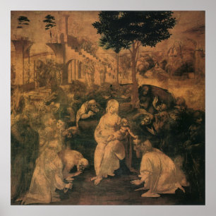 Poster A Adoração dos Magos de Leonardo da Vinci
