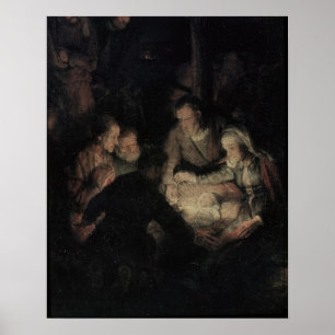 Póster A Adoração dos Pastores, detalhe, 1646