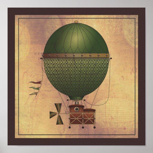 Póster A Aeronave Citronnier Steampunk Flying Machine (Frente)