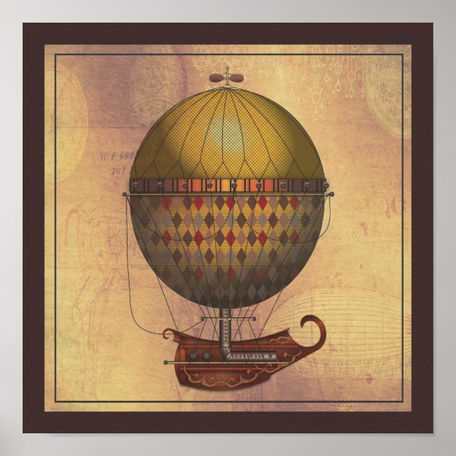 Poster A Aeronave Nautisme Steampunk Flying Machine (Frente)