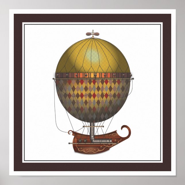 Póster A Aeronave Nautisme Steampunk Flying Machine (Frente)