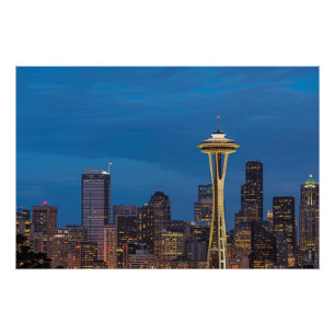 Póster A agulha do espaço e o Seattle do centro