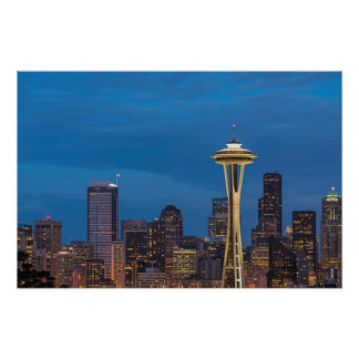 Póster A Agulha Espacial e o centro Seattle