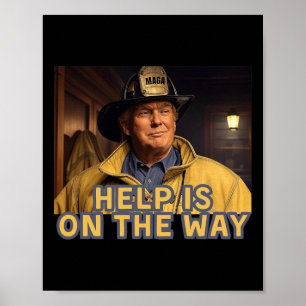 Poster A Ajuda Dos Bombeiros De Bombeiros Está A Caminho
