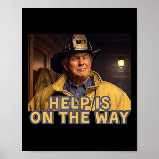 Poster A Ajuda Dos Bombeiros De Bombeiros Está A Caminho (Frente)