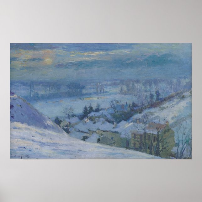 Póster A Aldeia de Herblay sob neve, 1895 (Frente)