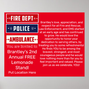 Poster A ambulância da polícia de fogo de Brantley Thun