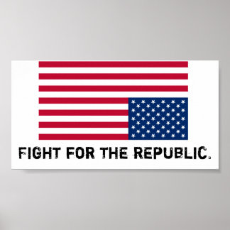 Póster A América está em perigo, luta pela república.