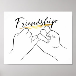 Poster A Amizade Pinky Promete Uma Arte Mínima