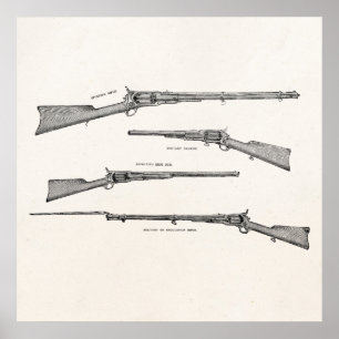 Poster A antiguidade da espingarda dos 1800s do vintage
