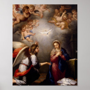 Poster A Anunciação Murillo De Ângulos Virgens Abenço