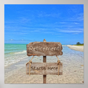 Poster A Aposentadoria Começa Aqui! Praia da Ilha Sanibel