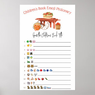 Poster A Apple do nosso Jogo de Chá de fraldas Emoji