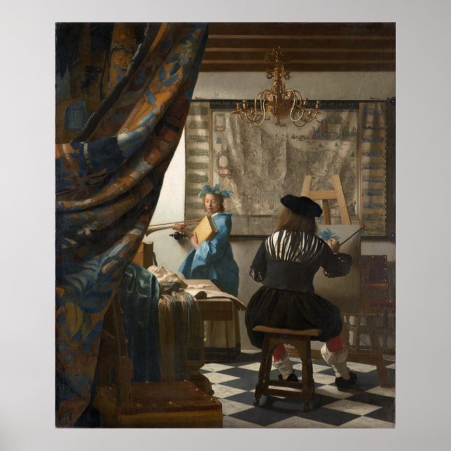 Póster A Arte da Pintura de Johannes Vermeer (Frente)