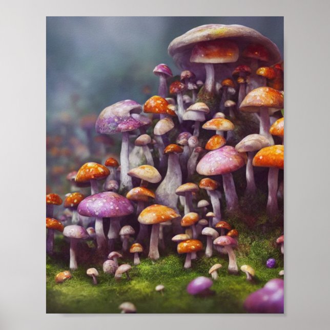Poster A arte digital do mushroom (Frente)