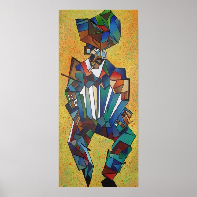 Póster A Arte do Cubismo Acordeonista (Frente)
