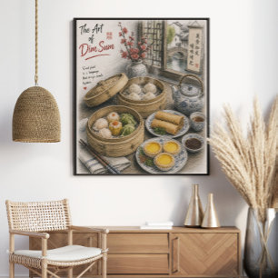 Poster A Arte do Dim Sum Chá Tradicional Chinês