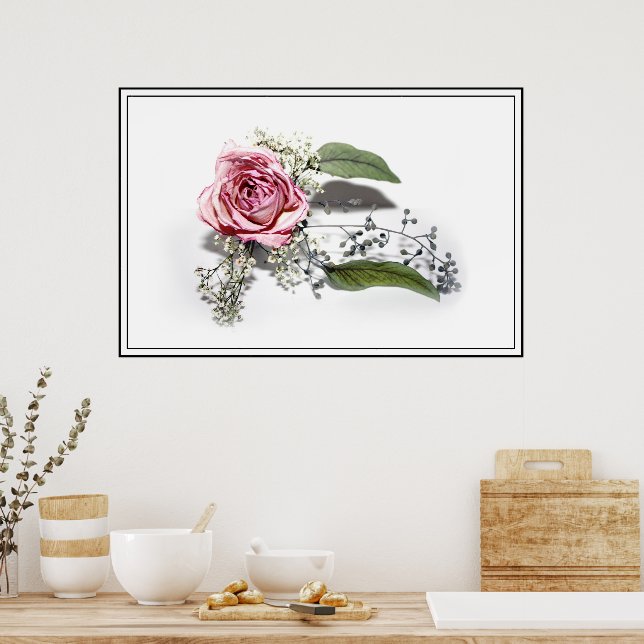 Póster A Arte do Envelhecimento Graciosamente - Uma Rosa  (Cozinha)