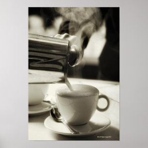 Póster A arte do fazer/da adição frescos do café