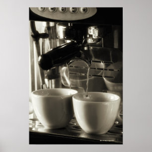 Póster A arte do fazer fresco/do derramamento do café