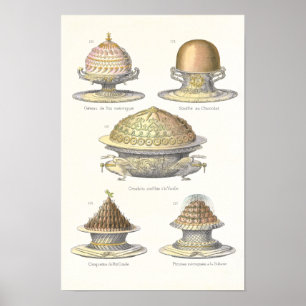 Poster A arte do Soufflé - pastelaria antiga do vintage