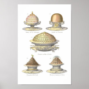 Poster A arte do Soufflé - pastelaria antiga do vintage