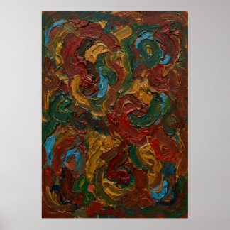 Poster A Arte Espiral da Terra Vermelha do Fogo Ancestral