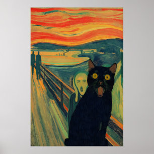 Poster A Arte Impressa do Gato do Grito Giclée de Gato Pr