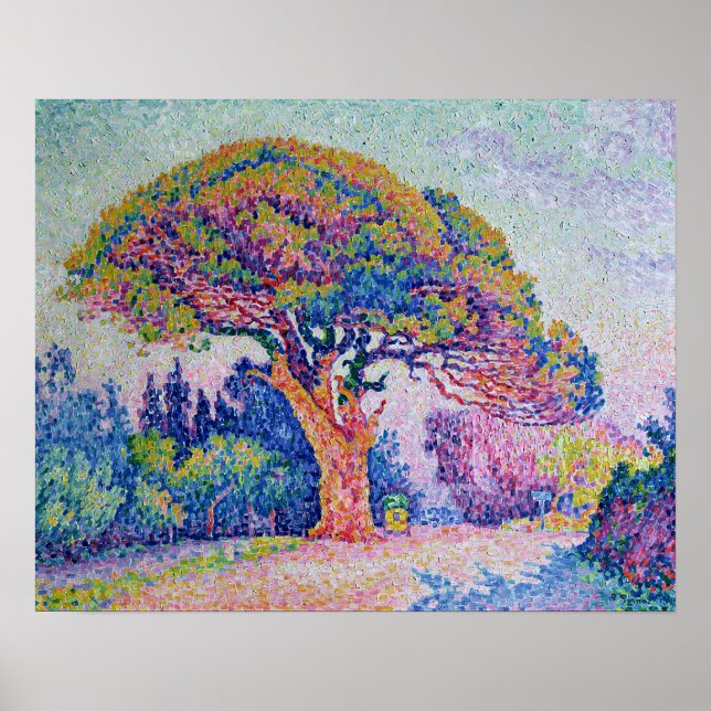Póster A árvore do pinheiro na Rua. Tropez, 1909 (Frente)