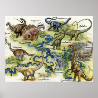 Poster A Árvore Genealógica dos Sauropodes Impressa