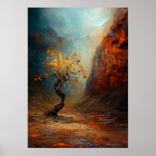 Poster A Árvore Sobrevivente Solitária - Paisagem Majesto