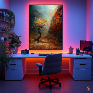 Poster A Árvore Sobrevivente Solitária - Paisagem Majesto