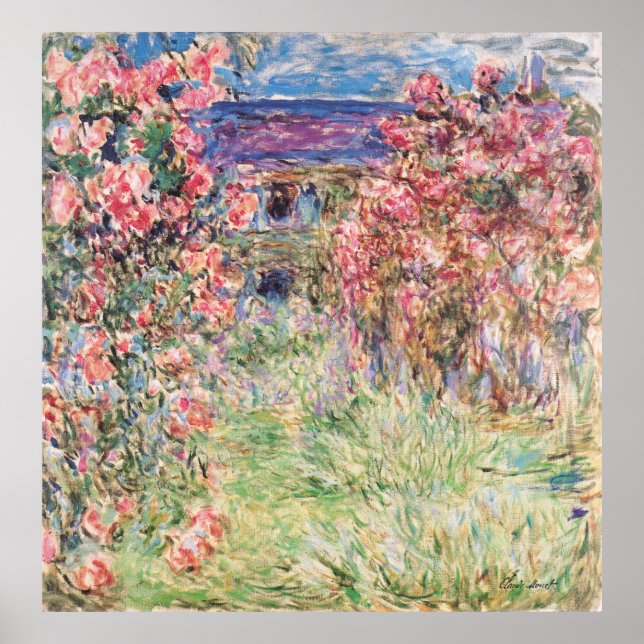 Póster A Assembleia entre os Rosas, Claude Monet (Frente)