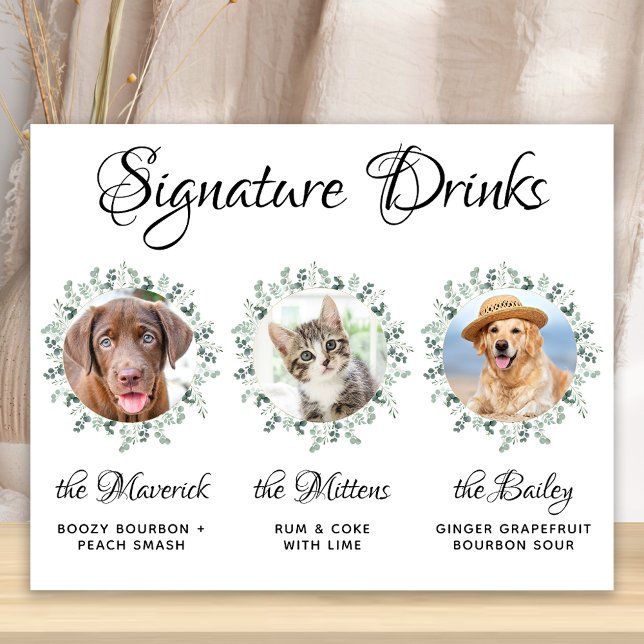 Poster A Assinatura Do Bar Pet Wedding Dog Bebe 3 Foto (Criador carregado)