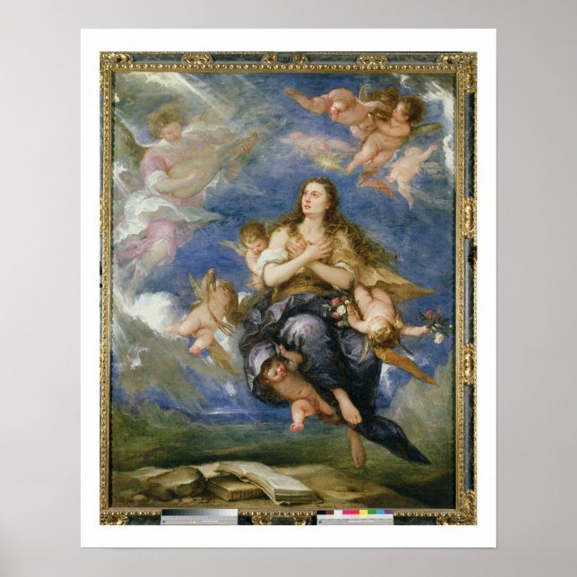 Póster A Assunção de Mary Magdalene (óleo na canvas) (Frente)