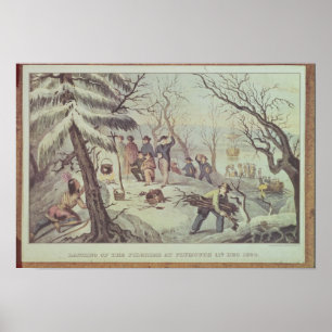 Póster A aterragem dos peregrinos em Plymouth