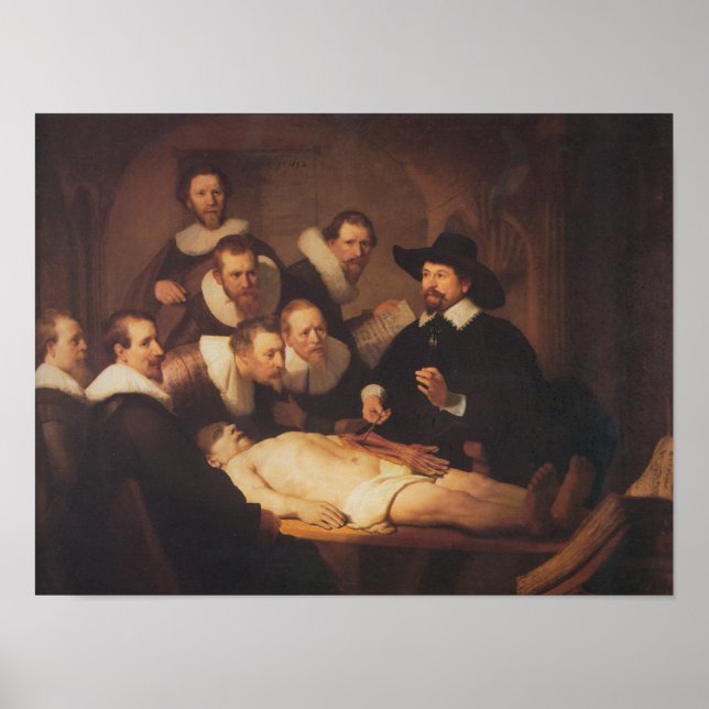 Poster A Aula De Anatomia De Nicholaes Tulp (Frente)
