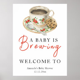 Poster A baby is brewing coffee cup baby shower