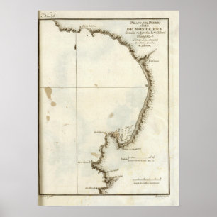Póster A baía e a península de Monterey