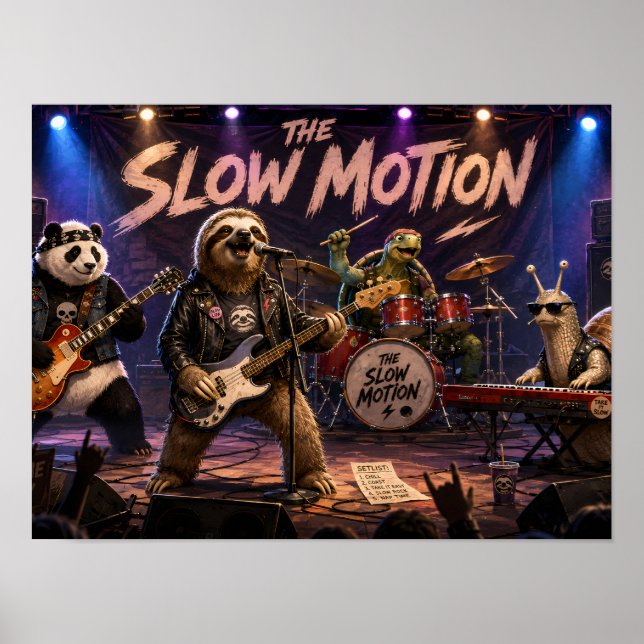Poster A Banda de Rock de Animais Engraçados em Câmera Le (Frente)