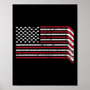 Poster A Bandeira Americana De Hockey Fixa Orgulho Americ
