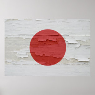 Póster A bandeira de Japão resistiu à pintura