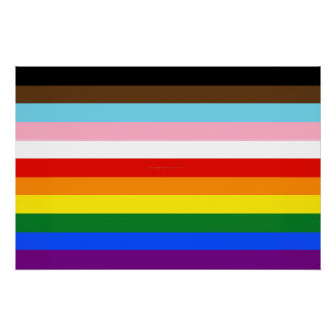 Póster A bandeira do orgulho de onze listras da SlipperyJ