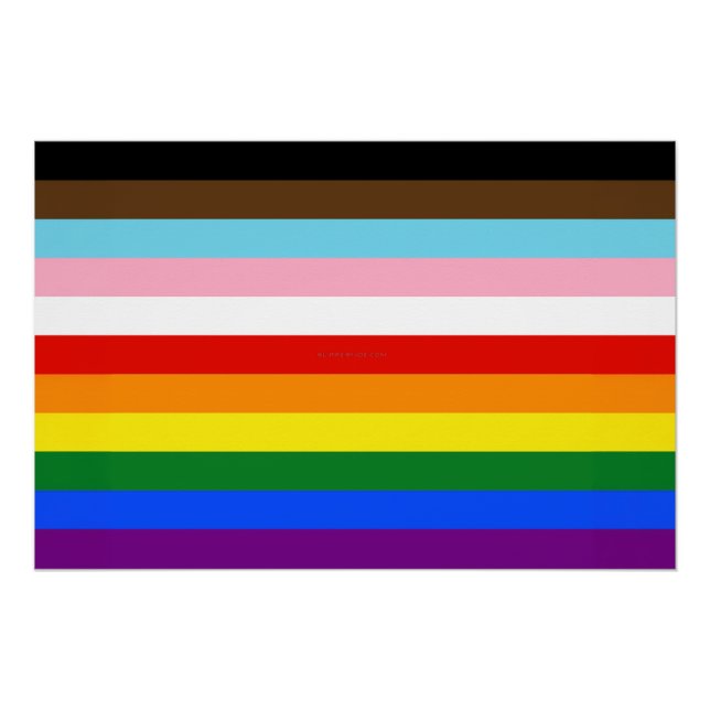 Póster A bandeira do orgulho de onze listras da SlipperyJ (Frente)