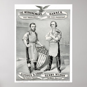 Poster A bandeira do Trabalhar-Man - para o presidente