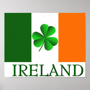 Póster A bandeira do trevo de Ireland do irlandês colore