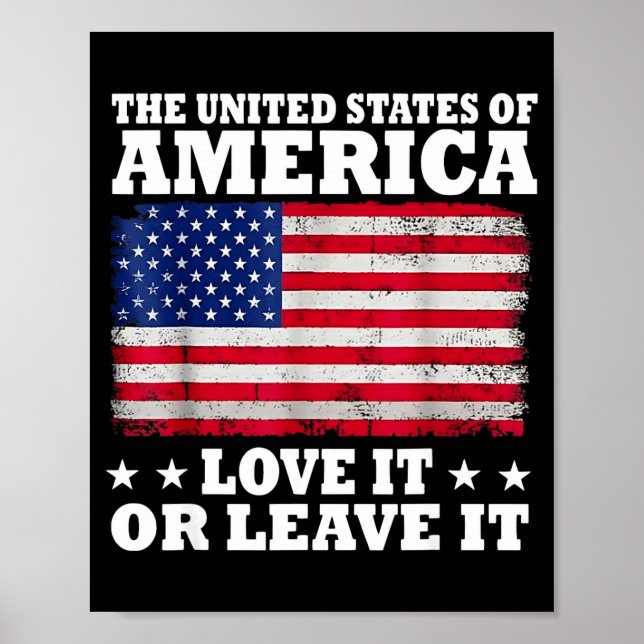 Poster A bandeira EUA ame ou deixe (Frente)
