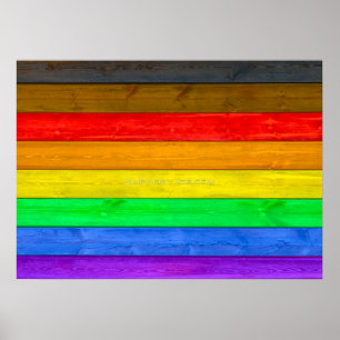 Poster A bandeira orgulho gay artística inclusiva de Sli